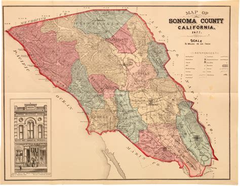 Map of Sonoma County California - Neatline