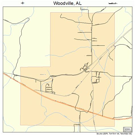 Woodville Alabama Street Map 0183664