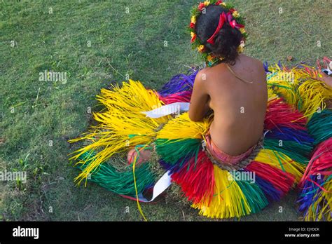 Yapese girl in traditional clothing at Yap Day Festival, Yap Island ...