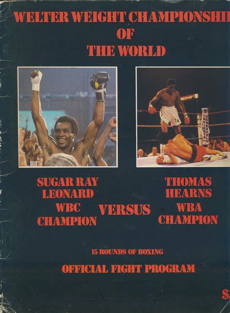 SUGAR RAY LEONARD V THOMAS HEARNS 1981 BOXING PROGRAMME - Boxing ...