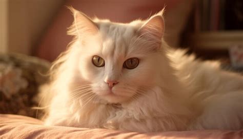 Premium AI Image | Fluffy Persian kitten resting on comfortable sofa ...