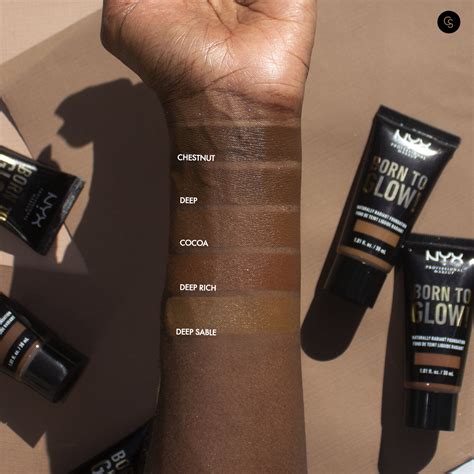 BORN TO GLOW FOUNDATION | NYX COSMETICS — Cocoa Swatches