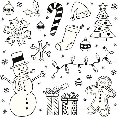 A page of Christmas and winter doodles. | Kaartje maken, Doodles, Kerst