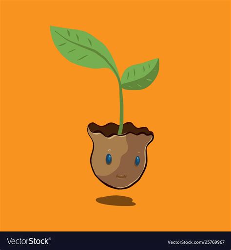 Plant seed cartoon cute character Royalty Free Vector Image