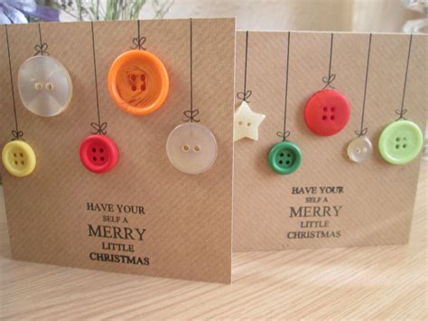 Hand-crafted Button Christmas Cards