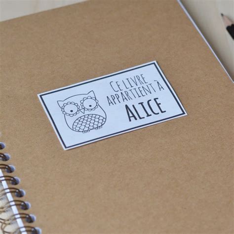 Custom book labels - Owl