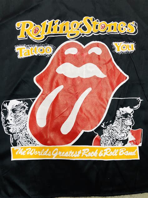 Vintage the Rolling Stones Tattoo You Red Black Tapestry | Etsy