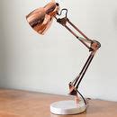 copper and marble angled desk lamp by the forest & co | notonthehighstreet.com
