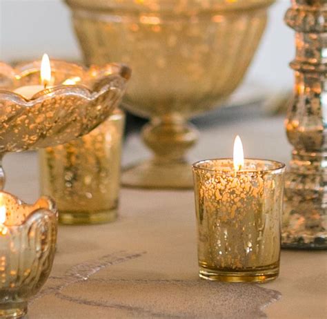 Gold Mercury Votive Candle Holders - Picture-Ideas