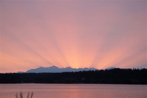 Sunset on the Olympic Mountains | Olympic mountains, Sunset, Pacific ...