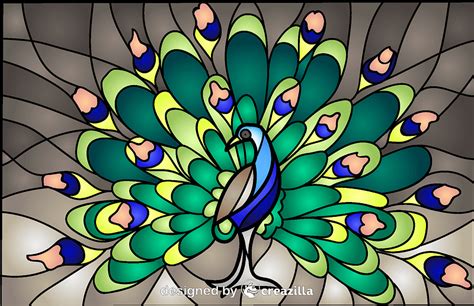 Peacock Stained Glass Style Illustration vector. Free download. | Creazilla