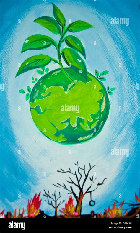 painting for save the Earth Stock Photo - Alamy