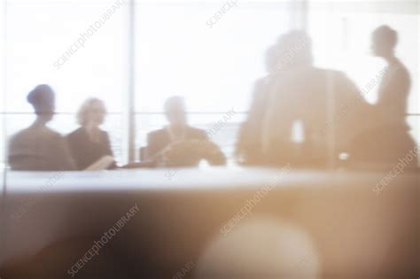 Silhouette of business people in meeting - Stock Image - F014/1449 ...