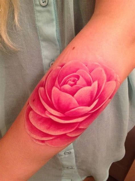 Beautiful pink flower forearm tattoo - Tattooimages.biz