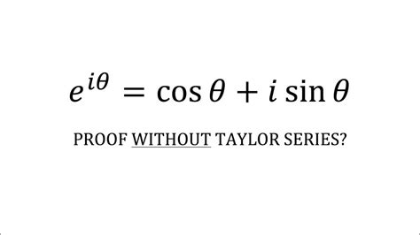 Proof of Euler's Formula Without Taylor Series - YouTube