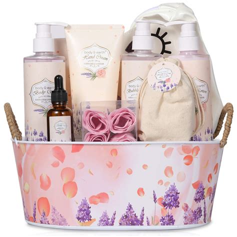 Amazon.com : Gifts Set for Women, Bath and Body Baskets - Rosewater and Lavender 11 Pcs Bath ...