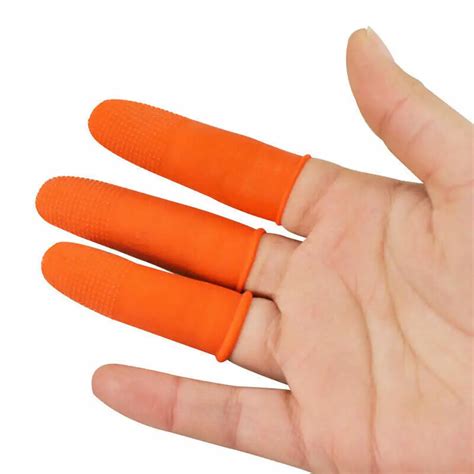 100pcs/set Silicone Fingers Caps Anti-slip Finger Protector Sleeve Cover Heat Resistant Finger ...