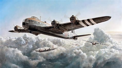 Download Cloud Aircraft Warplane Bomber Military Short Stirling HD Wallpaper