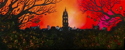 University Of Glasgow, Kelvingrove Park, Scotland - Commissioned painting by Andy Peutherer ...