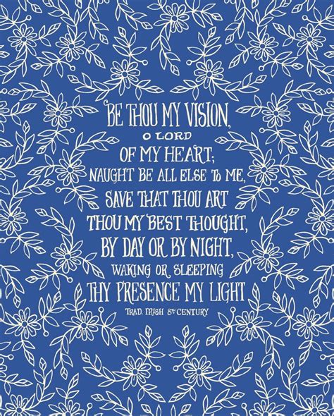 Be Thou My Vision Hymn Art Print christian hymn history | Etsy