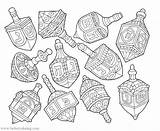 Many Dreidels Coloring Pages  Free Printable sketch template