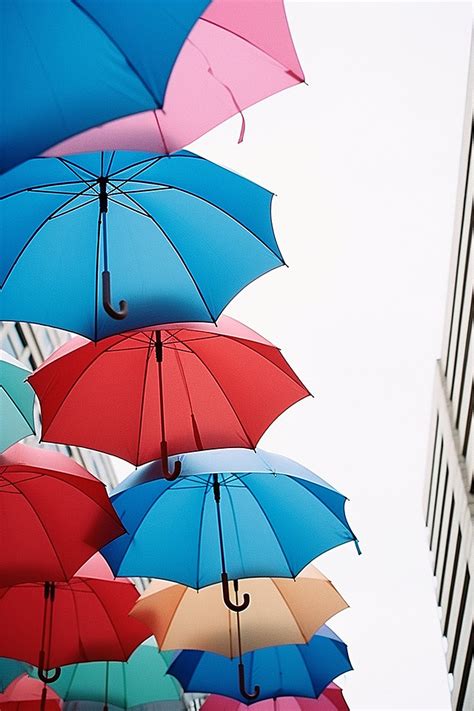 Rainbow Colored Umbrellas Background Wallpaper Image For Free Download ...