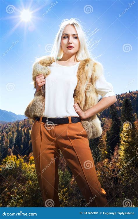 Girl in the autumn forest stock image. Image of beauty - 34765381