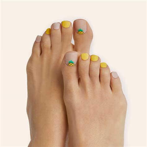 Pineapple Colada Pedi | Gel toe nails, Feet nail design, Summer toe nails