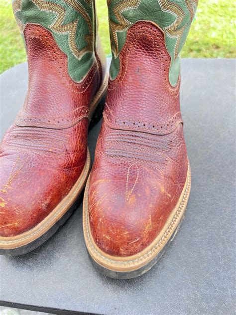 Twisted X Men's BROWN GREEN Steel Toe Western Work Boots 12" MSC0005 SIZE 10.5 D | eBay