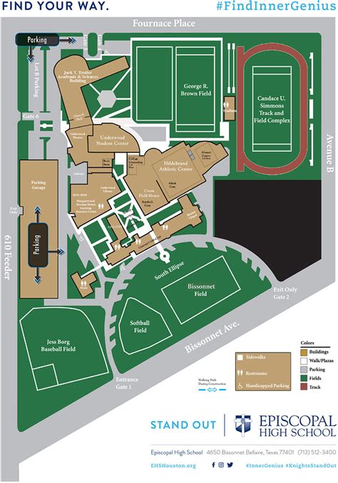 Campus Map & Directions - Episcopal High School Houston/Bellaire