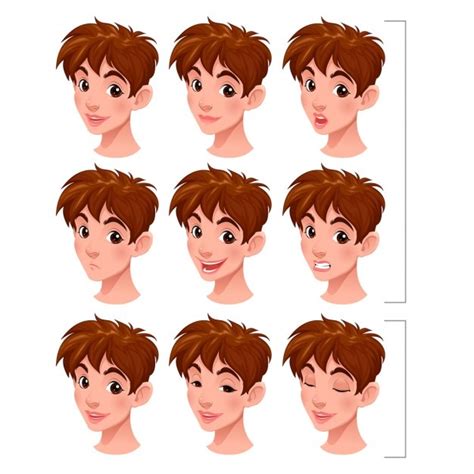 Free Vector | Cartoon character hairstyles