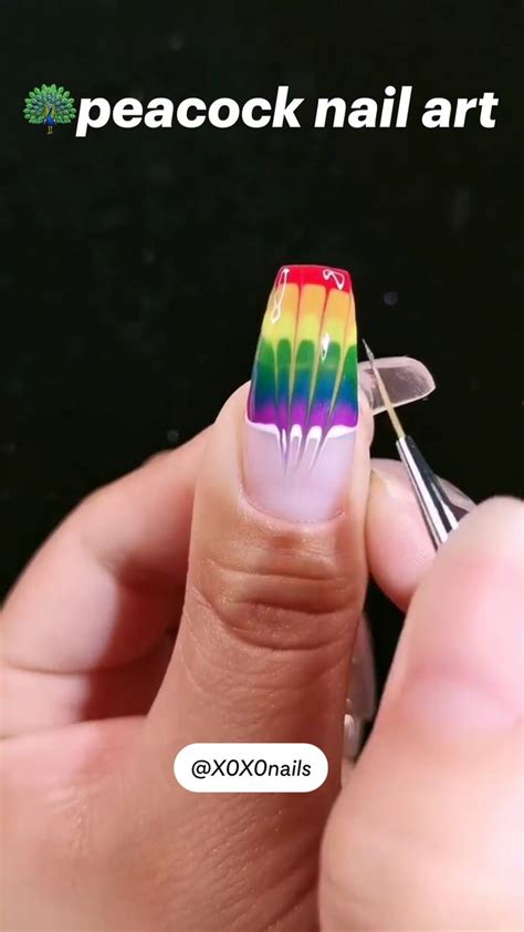 🦚peacock nail art | Peacock nail art, Stylish nails, Nail art designs diy