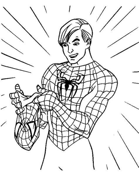 Kids-n-fun | Kleurplaat Spiderman 3 Peter ontdekt het nieuwe pak