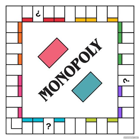 blank printable monopoly board game - printabler.com Board Game Template, Printable Board Games ...