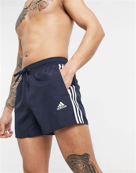 adidas Originals Adidas Swim 3 Stripe Swimming Trunks in Blue for Men ...