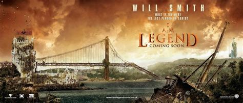 "I Am Legend" Movie Promo Banner Poster - Zombie Apocalypse | Golden gate bridge, Golden gate, I ...