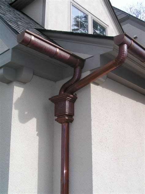 Downspout Collector | Deep Half Round Copper Guttering Installation | Downspout, Copper gutters ...