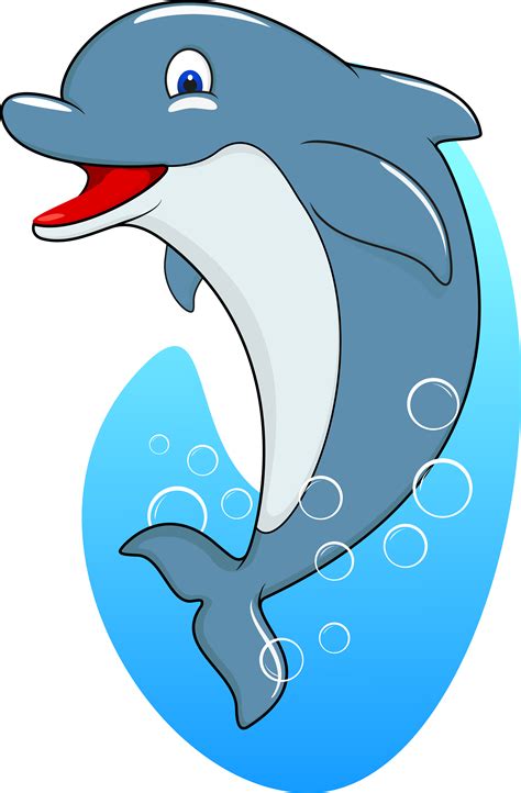 Dolphin In Water Cartoon