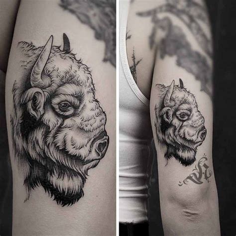 Bison Head Tattoo - Best Tattoo Ideas Gallery | Tatuajes en la cabeza ...