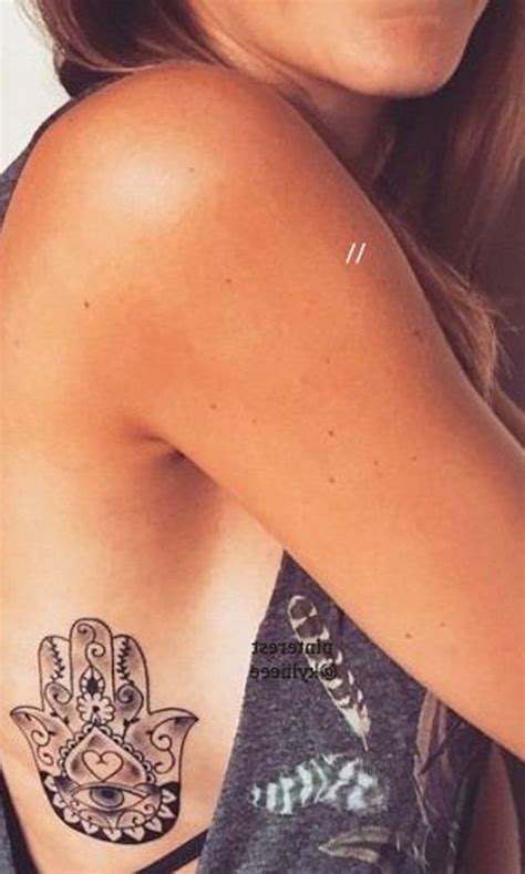 30+ Feminine Rib Tattoo Ideas for Women that are VERY Inspirational | Hamsa hand tattoo, Hamsa ...