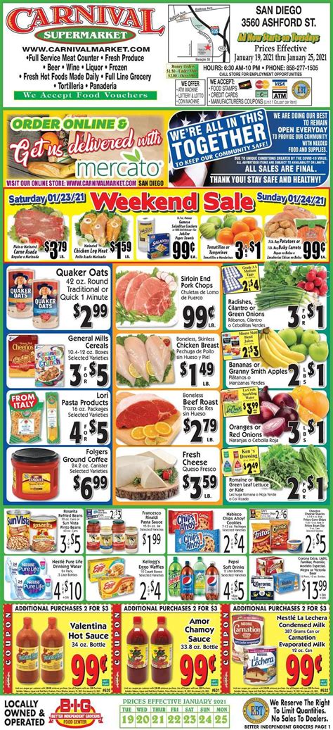 Carnival Supermarket Weekly Ad Flyer January 19 to January 25, 2021