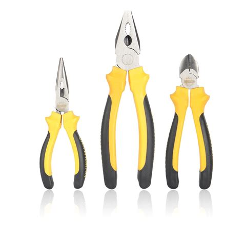 3 Piece Set American Type Pliers, Combination Pliers, Long Nose Pliers and Diagonal Pliers ...