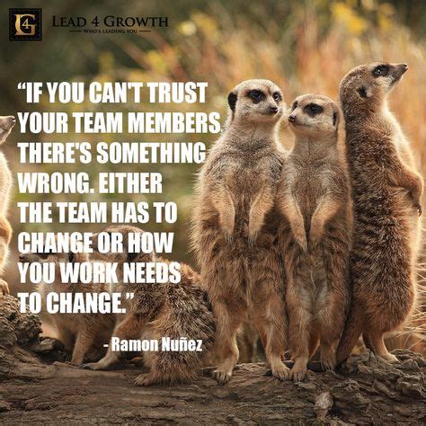 "If you can't trust your team members there's something wrong. Either ...