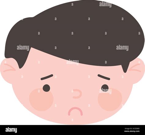 sad man cartoon character expression face isolated icon white background vector illustration ...