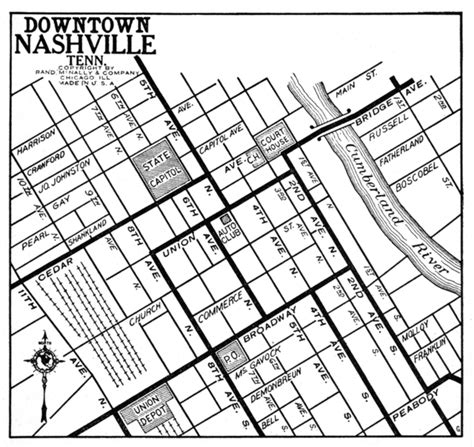 Downtown Nashville TN Tourist Map - Nashville TN • mappery