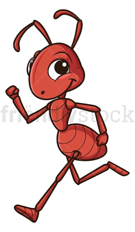 Ant Running Cartoon Clipart Vector - FriendlyStock