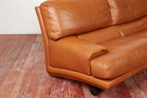 Orange Italian Leather Sectional Sofa | Baci Living Room