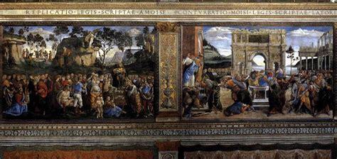 Scene from the Life of Moses (Scenes on the left), 1481 - 1482 - Sandro Botticelli - WikiArt.org