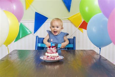 Baby S First Birthday Party Stock Image - Image of balloon, home: 57418075