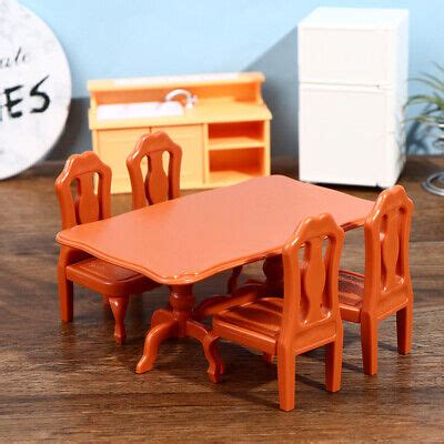 DOLL HOUSE MINI Table And Chair Furniture Kitchen Living Room Scene Toy ...